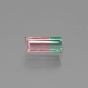 Turmalina bicolor natural 0,50ct, baguete, VS-SI