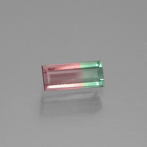 Turmalina bicolor natural 0,50ct, baguete, VS-SI