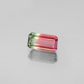 Turmalina multicolorido natural 0,68ct, corte esmeralda, VS