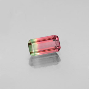 Turmalina multicolorido natural 0,68ct, corte esmeralda, VS