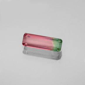 Turmalina bicolor natural 0,64ct, corte esmeralda, VS-SI