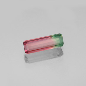 Turmalina bicolor natural 0,64ct, corte esmeralda, VS-SI