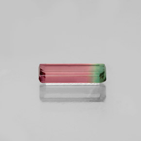 Turmalina bicolor natural 0,64ct, corte esmeralda, VS-SI