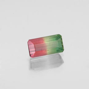 Turmalina multicolorido natural 0,72ct, corte esmeralda, SI
