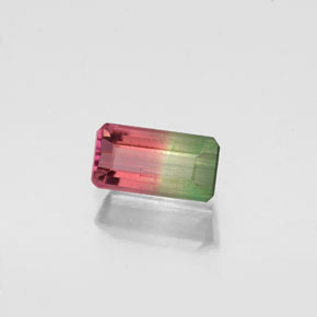 Turmalina multicolorido natural 0,72ct, corte esmeralda, SI