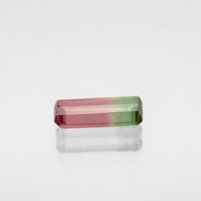 Turmalina bicolor natural 0,77ct, corte esmeralda, VS-SI