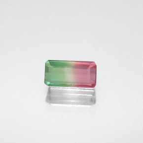Turmalina multicolorido natural 0,76ct, corte esmeralda, VS