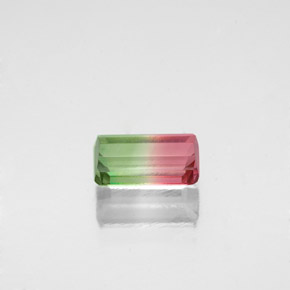 Turmalina multicolorido natural 0,76ct, corte esmeralda, VS