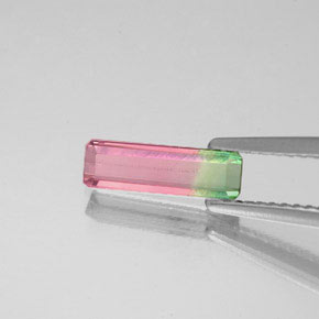 Turmalina bicolor natural 0,74ct, corte esmeralda, VS-SI