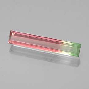 Turmalina multicolorido natural 0,93ct, baguete, VS-SI