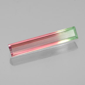 Turmalina multicolorido natural 0,93ct, baguete, VS-SI