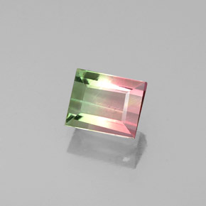 Turmalina multicolorido natural 0,69ct, baguete, VS