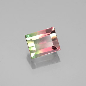 Turmalina multicolorido natural 0,69ct, baguete, VS