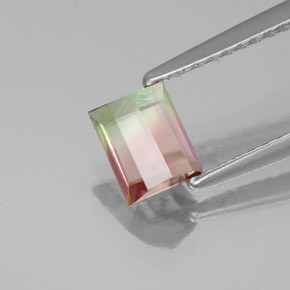 Turmalina multicolorido natural 0,69ct, baguete, VS