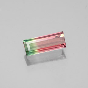 Turmalina multicolorido natural 0,39ct, baguete, VS