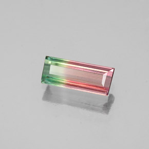 Turmalina multicolorido natural 0,39ct, baguete, VS