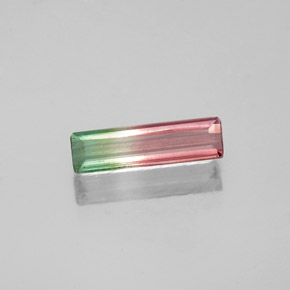 Turmalina multicolorido natural 0,53ct, corte esmeralda, VS-SI