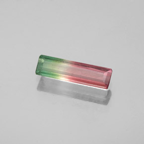 Turmalina multicolorido natural 0,53ct, corte esmeralda, VS-SI