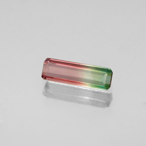 Turmalina multicolorido natural 0,52ct, corte esmeralda, VS