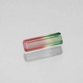 Turmalina multicolorido natural 0,52ct, corte esmeralda, VS