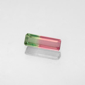 Turmalina bicolor natural 0,49ct, corte esmeralda, VS