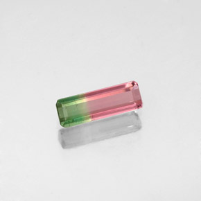 Turmalina bicolor natural 0,49ct, corte esmeralda, VS