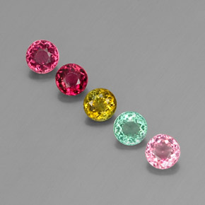 Pedras preciosas de turmalina multicolorido natural de  ct, corte redondo, VVS-VS