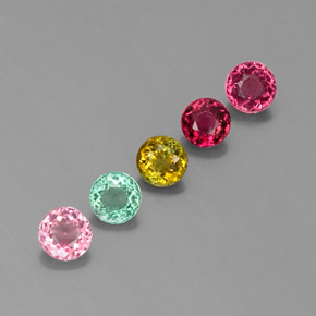 Pedras preciosas de turmalina multicolorido natural de  ct, corte redondo, VVS-VS