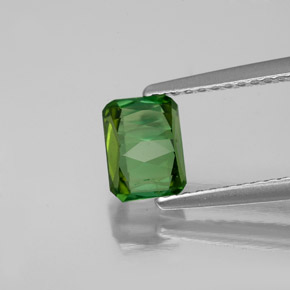 Turmalina verde natural 1,11ct, corte esmeralda, VS-SI