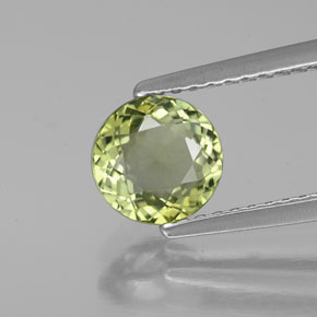 Turmalina verde natural 1,02ct, corte redondo, VS