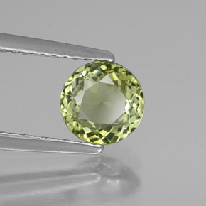Turmalina verde natural 1,02ct, corte redondo, VS