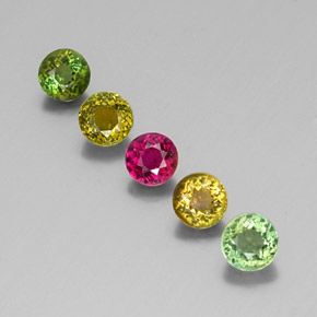 Pedras preciosas de turmalina multicolorido natural de  ct, corte redondo, VS