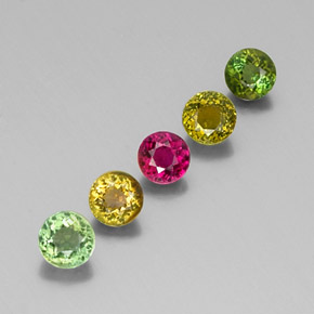 Pedras preciosas de turmalina multicolorido natural de  ct, corte redondo, VS