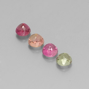 Pedras preciosas de turmalina multicolorido natural de  ct, corte redondo, VS
