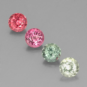 Pedras preciosas de turmalina multicolorido natural de  ct, corte redondo, VVS-VS