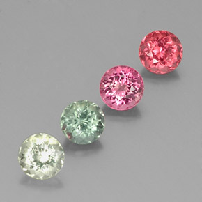 Pedras preciosas de turmalina multicolorido natural de  ct, corte redondo, VVS-VS