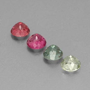 Pedras preciosas de turmalina multicolorido natural de  ct, corte redondo, VVS-VS