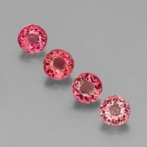 Pedras preciosas de turmalina rosa natural de  ct, corte redondo, VS