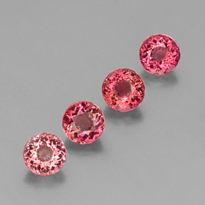Pedras preciosas de turmalina rosa natural de  ct, corte redondo, VS