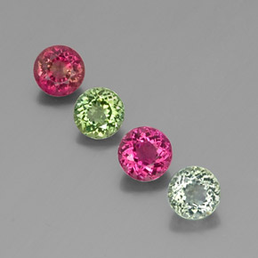 Pedras preciosas de turmalina multicolorido natural de  ct, corte redondo, VVS-VS
