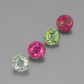 Pedras preciosas de turmalina multicolorido natural de  ct, corte redondo, VVS-VS