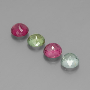 Pedras preciosas de turmalina multicolorido natural de  ct, corte redondo, VVS-VS