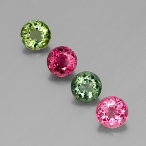 Pedras preciosas de turmalina multicolorido natural de  ct, corte redondo, VVS-VS