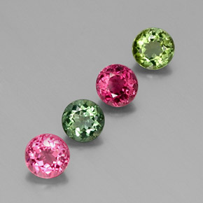 Pedras preciosas de turmalina multicolorido natural de  ct, corte redondo, VVS-VS