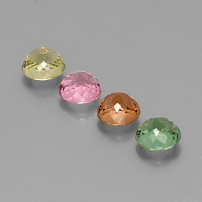 Pedras preciosas de turmalina multicolorido natural de  ct, corte redondo, VVS-VS