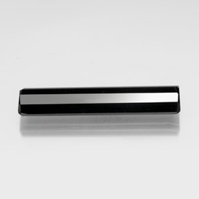 Turmalina preto natural 13,19ct, corte esmeralda, opaco