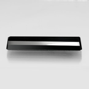 Turmalina preto natural 23,81ct, corte esmeralda, opaco