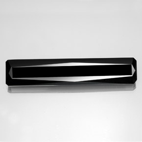Turmalina preto natural 37,68ct, corte esmeralda, opaco