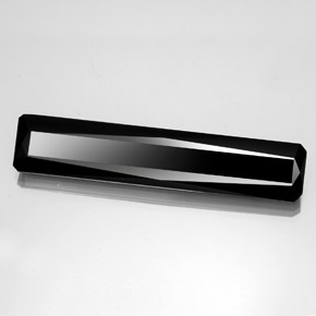 Turmalina preto natural 37,68ct, corte esmeralda, opaco