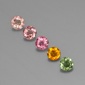 Pedras preciosas de turmalina multicolorido natural de  ct, corte redondo, VVS-VS